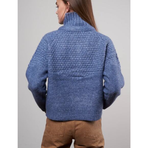 THE GREAT shrunken hearth cardigan sweater - saltwater blue Size 0 $395 - Picture 3 of 6